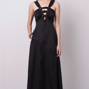 Mayle Black Floral Print Patapan Dress Sz 4 Bird Brooklyn 2013 Pristine